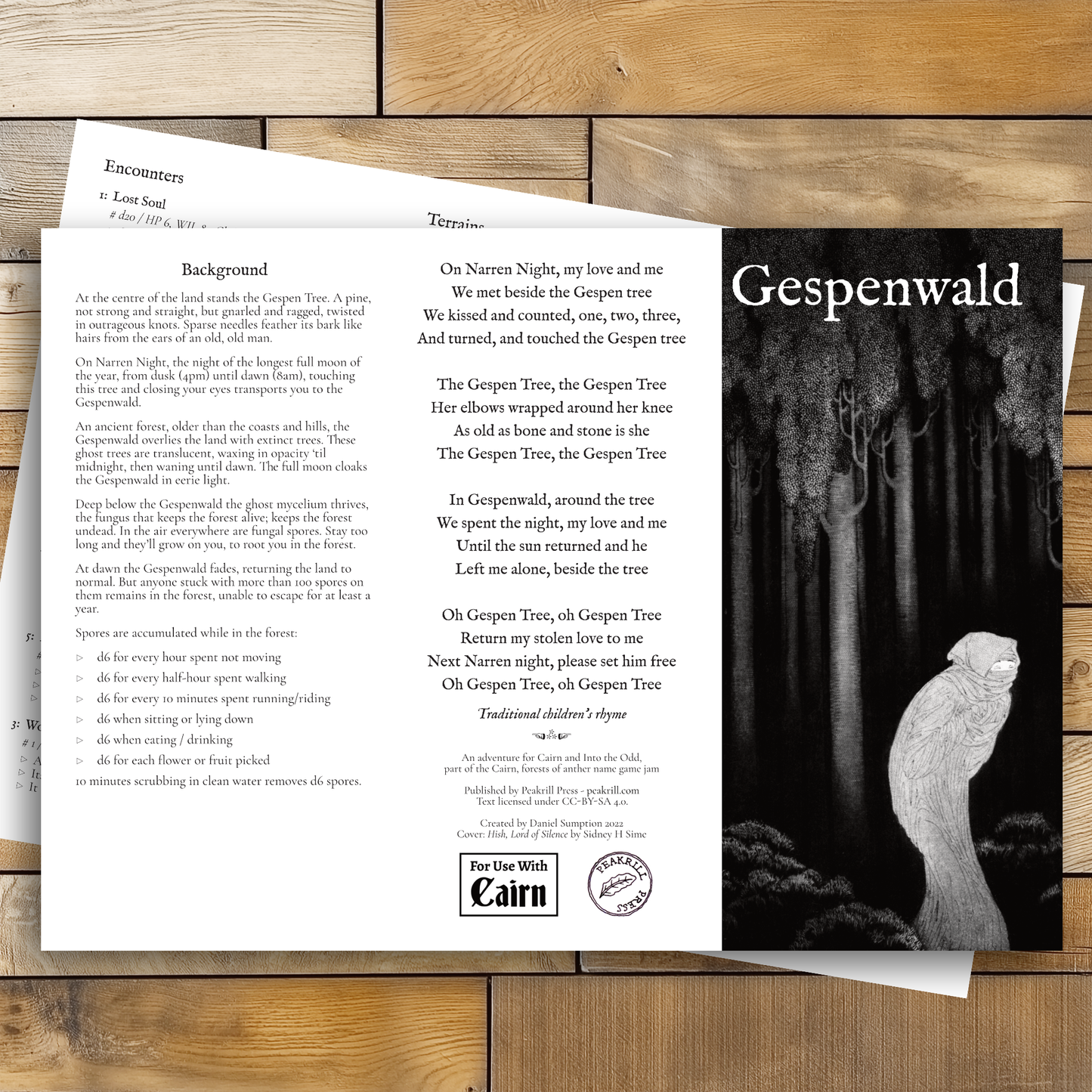 Gespenwald - an adventure set in a ghost forest, by Dan Sumption, for Cairn and Into the Odd